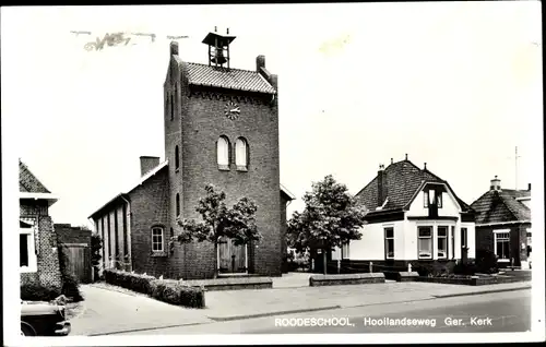 Ak Roodeschool Groningen Niederlande, Hooilandseweg Ger. Kerk