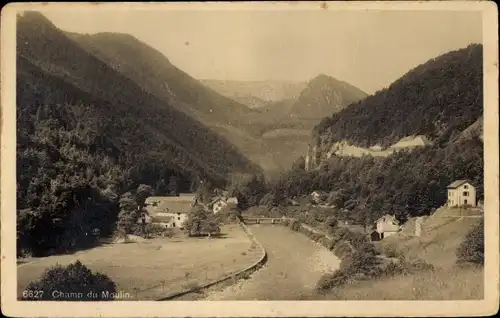 Ak Boudry Kanton Neuenburg, Champ du Moulin