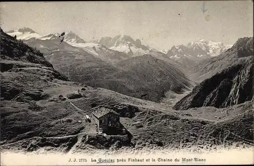 Ak Finhaut Kanton Wallis, La Gueulaz et la Chaine du Mont Blanc