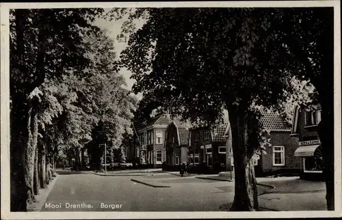 Ak Borger Odoorn Drenthe Niederlande, Straßenpartie