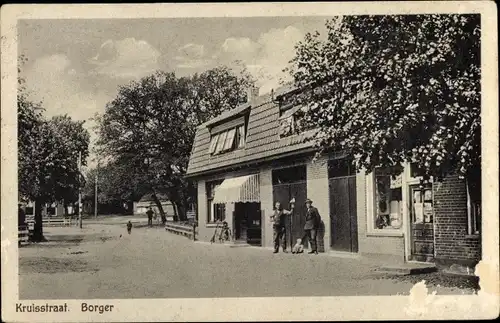 Ak Borger Odoorn Drenthe Niederlande, Kruisstraat