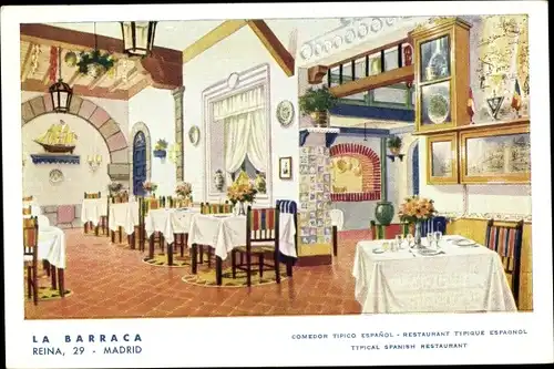 Ak Madrid Spanien, La Barraca, Comedor Tipico Espanol Restaurant