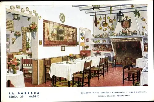 Ak Madrid Spanien, La Barraca, Reina, Comedor Tipico Espanol, Restaurant