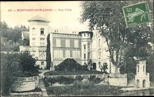Ak Montigny-sur-Loing Seine-et-Marne, Une Villa