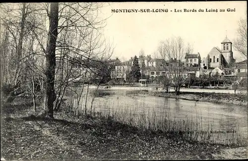 Ak Montigny-sur-Loing Seine-et-Marne, Les Bords du Loing au Gue