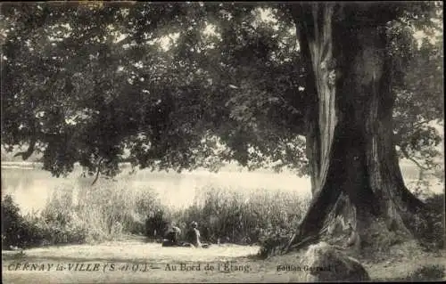 Ak Cernay la Ville Yvelines, Au Bord de l'Etang