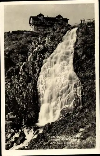 Ak Region Königgrätz, Riesengebirge, Krkonose, Wasserfall