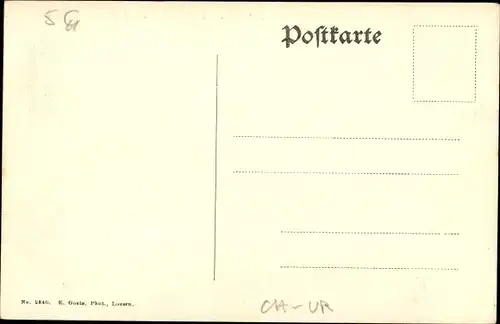 Ak Flüelen Kanton Uri Schweiz, Panorama, Bristenstock, Dampfer