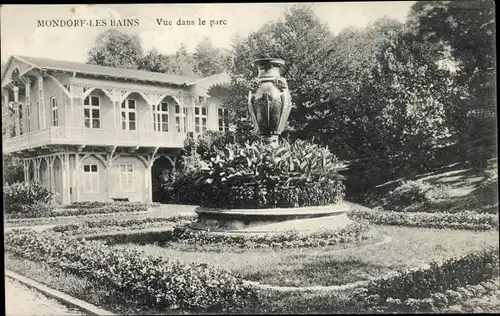 Ak Mondorf les Bains Bad Mondorf Luxemburg, Vue dans le parc