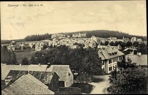 Ak Oberhof im Thüringer Wald, Totalansicht vom Ort, Vogelschau