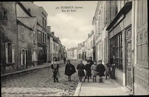 Ak Puiseaux Loiret, Rue du Pave