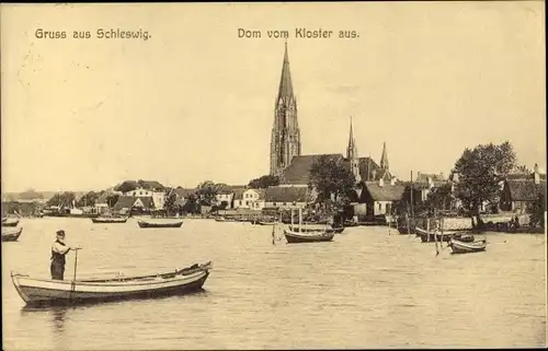 Ak Schleswig an der Schlei, Schleipartie, Stadtpanorama, Kloster