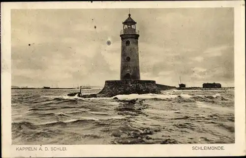 Ak Kappeln an der Schlei, Lotseninsel Schleimünde, Leuchtturm