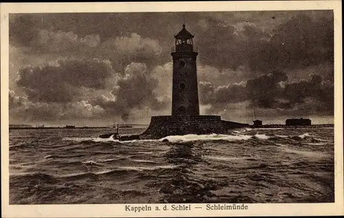 Ak Kappeln an der Schlei, Lotseninsel Schleimünde, Leuchtturm