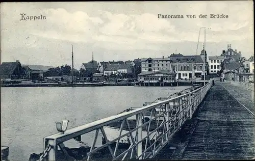 Ak Kappeln an der Schlei, Panorama von der Brücke