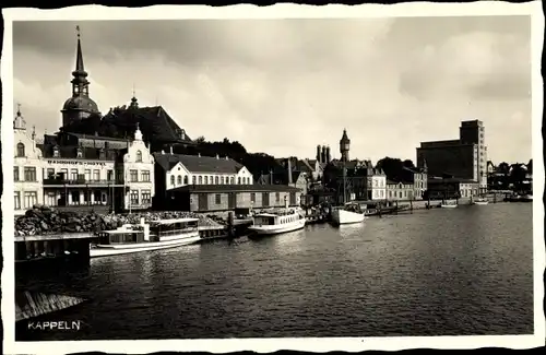 Ak Kappeln an der Schlei, Partie am Wasser, Bahnhofs Hotel, Wasserturm