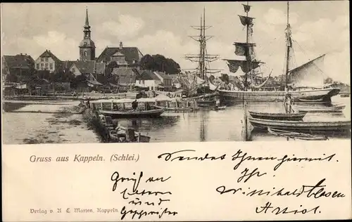 Ak Kappeln an der Schlei, Hafenpartie