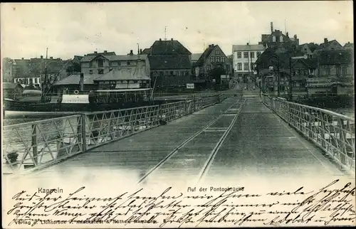 Ak Kappeln an der Schlei, Auf der Pontonbrücke