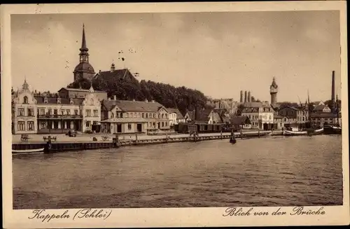 Ak Kappeln an der Schlei, Blick von der Brücke