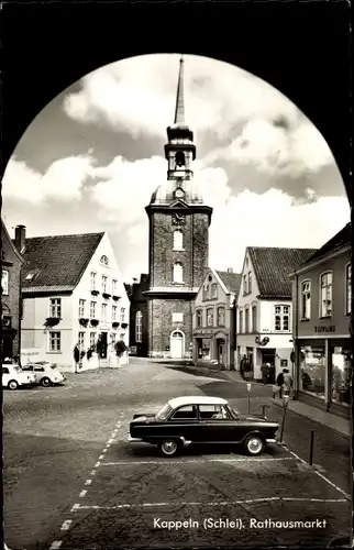 Ak Kappeln an der Schlei, Rathausmarkt, Nicolaikirche