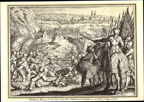 Künstler Ak Merian, Schlachtfeld von St. Jakob an der Birs