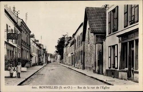 Ak Bonnelles Yvelines, Bas de la Rue de l'Eglise