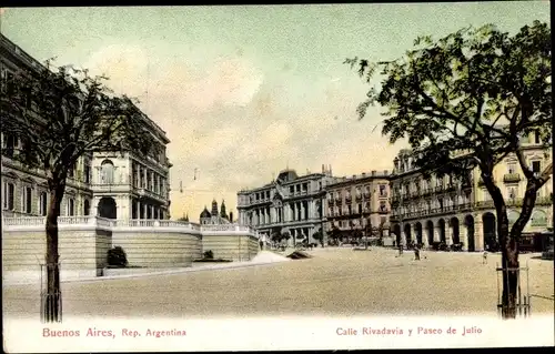 Ak Buenos Aires Argentinien, Calle Rivadavia y Paseo de Julio