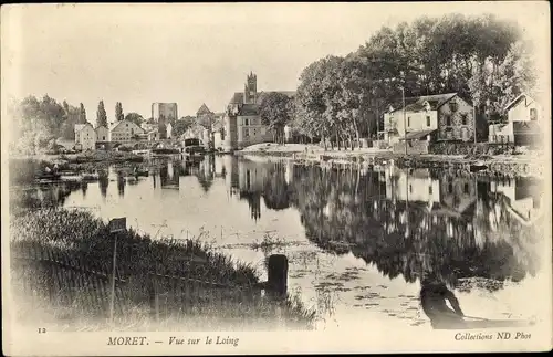 Ak Moret-sur-Loing Seine et Marne, Vue sur le Loing