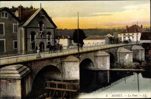 Ak Moret Seine et Marne, Le Pont