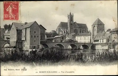 Ak Moret-sur-Loing Seine et Marne, Vue d'ensemble