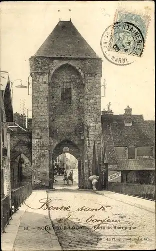 Ak Moret-sur-Loing Seine et Marne, Porte de Bourgogne