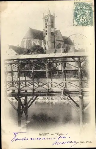 Ak Moret Seine et Marne, L'Eglise