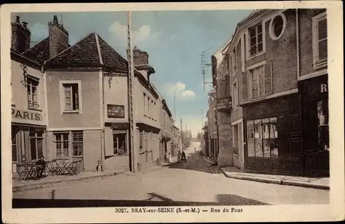 Ak Bray sur Seine Seine et Marne, Rue du Pont