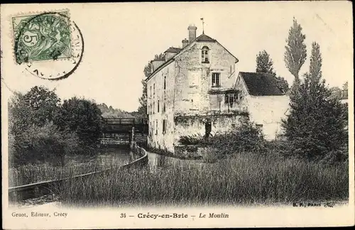 Ak Crecy en Brie Seine et Marne, Le Moulin