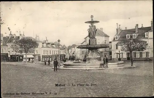 Ak Melun Seine et Marne, Le Place St Jean