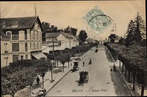 Ak Melun Seine et Marne, L'Avenue Thiers