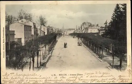 Ak Melun Seine et Marne, Avenue Thiers