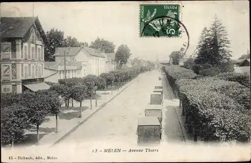 Ak Melun Seine et Marne, Avenue Thiers