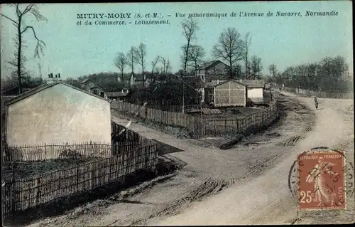 Ak Mitry-Mory Seine et Marne, Vue panoramique de l'Avenue de Navarre