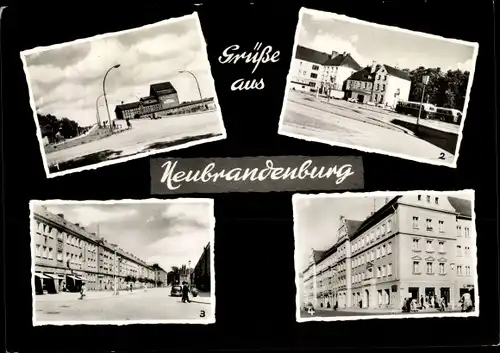 Ak Neubrandenburg in Mecklenburg, Brücke 10. Jahrestag der DDR, Busbahnhof, Straße der DSF