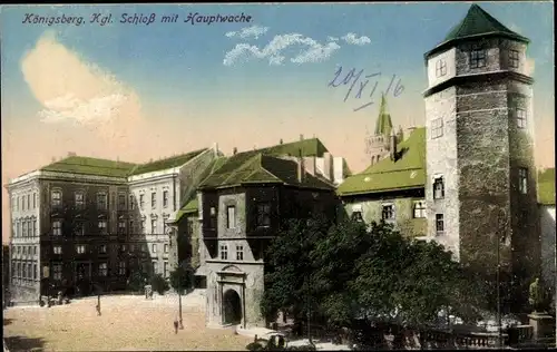 Ak Kaliningrad Königsberg Ostpreußen, Königl. Schloss mit Hauptwache