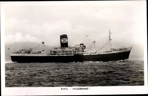 Ak Steamer RMS Hildebrand, Dampfschiff, Booth Line