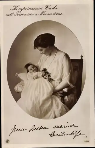 Ak Kronprinzessin Cecilie von Preußen, Prinzessin Alexandrine, NPG 5218