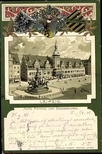 Wappen Künstler Litho Loesch, E., Altes Rathaus, Siegesdenkmal