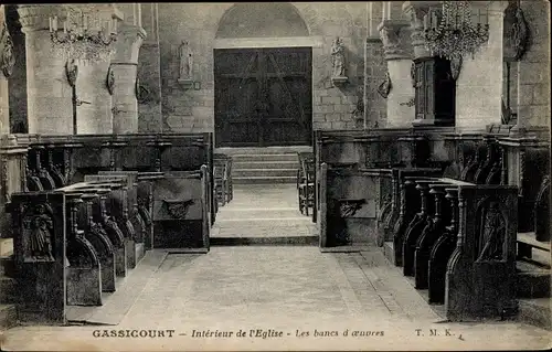 Ak Gassicourt Yvelines, Interieur de l'Eglise