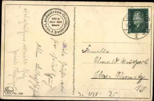 Ak Schönbach Görlitz, Blick auf die Landeskrone