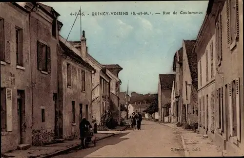 Ak Quincy Voisins Seine et Marne, Rue de Coulommes