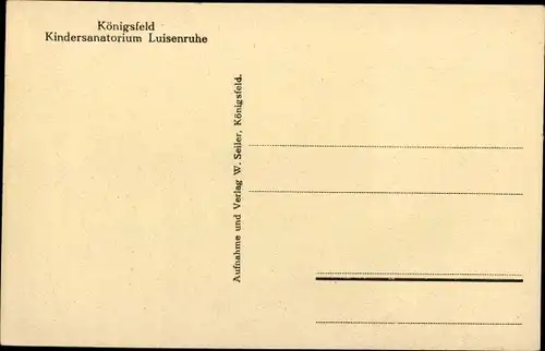 Ak Königsfeld im Schwarzwald, Kindersanatorium Luisenruhe