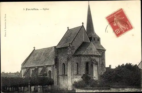 Ak Faverolles Loir-et-Cher, Eglise