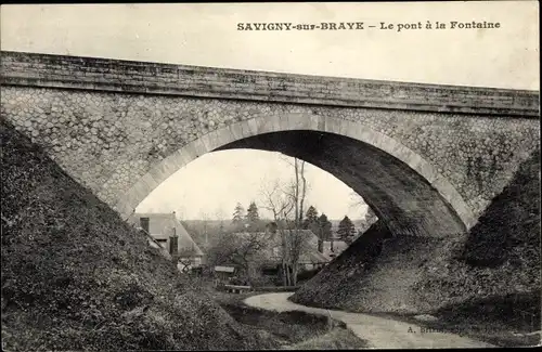 Ak Savigny-sur-Braye Loir et Cher, Le pont a la Fontaine